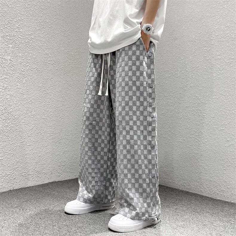 港风高品质新款束脚裤直筒胖子宽松编制裤绳裤子XD8807-P60控78,男装休闲裤,星座717