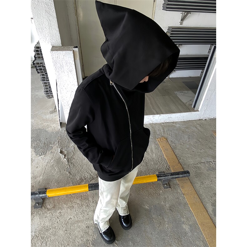 B221美式ins高街暗黑拉链宽松开衫卫衣连帽外套SY2314-P80控108,男装卫衣,电商B221