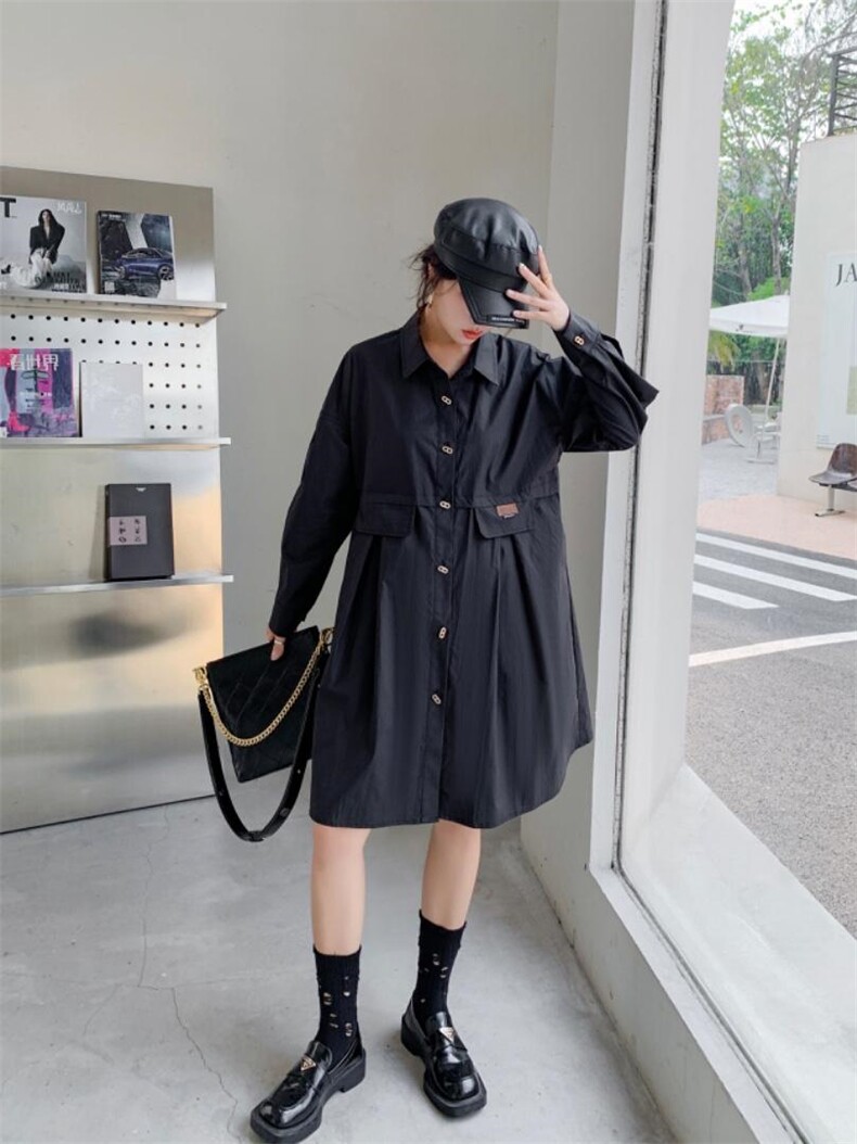 爱美欧，秋装现货，韩版衬衣连衣裙，女装连衣裙，爱美欧