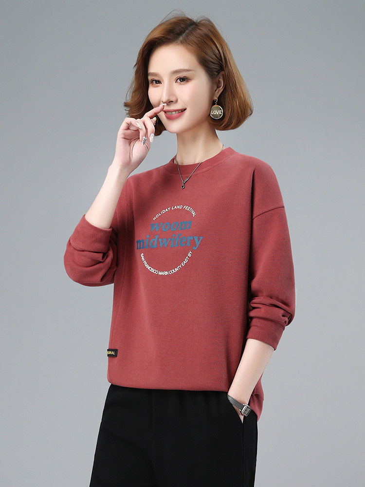 2023年春季新款套头圆领卫衣女长袖韩版宽松显瘦上衣服打底衫女棉,女装卫衣/绒衫,简韵佳