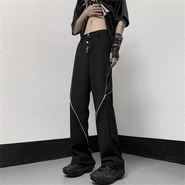男长裤青春流行微弹运动裤时尚潮牌纯色直筒潮休闲K7127-P50图片