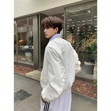 W553-P55新品假两件外套男秋美式复古绣花学院风潮流高级感夹克，男装夹克，星座911-1