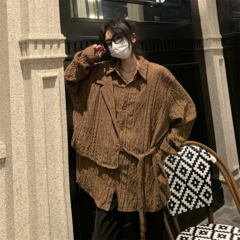 CS025-P52夏季设计感立体提花镂空长袖衬衫,男装衬衫,星座1501-1
