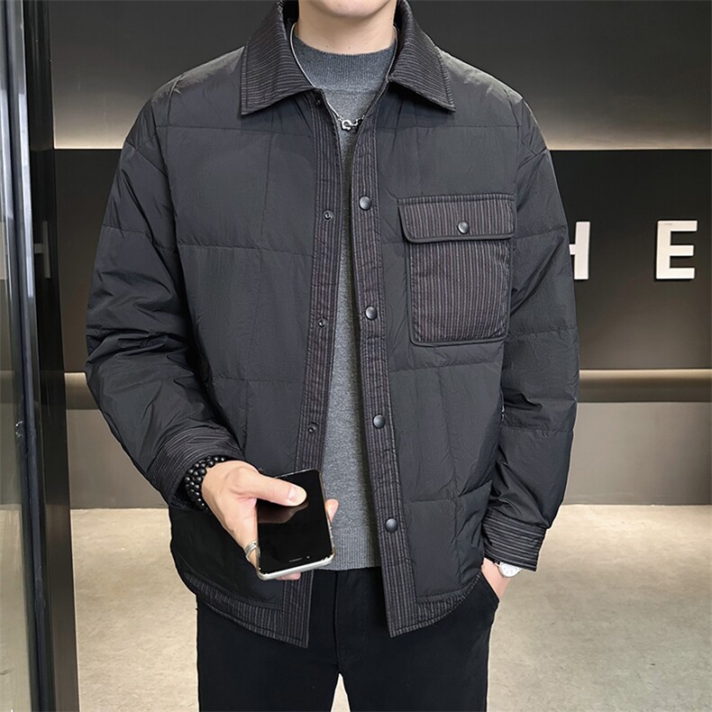 标90白鸭绒冬季店主风高品质保暖翻领羽绒服外套男M628-P255,男装羽绒服,电商A413
