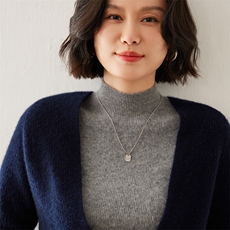 秋冬季新款V领35%羊绒衫女宽松低领时尚百搭，女装羊绒衫，七柒羊绒