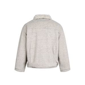 羊毛）复古双排扣毛领棉服男女冬季呢夹克JK1008-特P135-控258图片