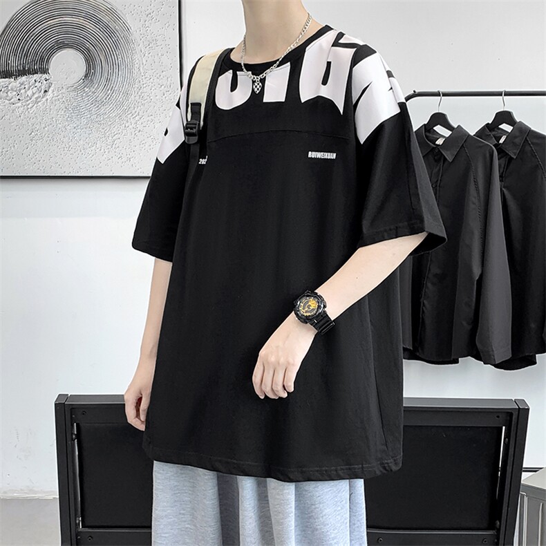 货足8XL-M美式纯短袖T恤男2023夏季新款oversize加肥加大体恤,男装T恤,钱塘717(原712)