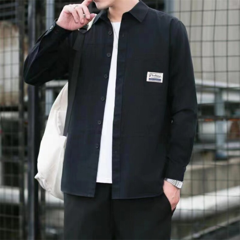 秋装新款男士纯棉长袖衬衫宽松休闲衬衣外套cs888-p40,男装衬衫,星座102C-1(原星座100)