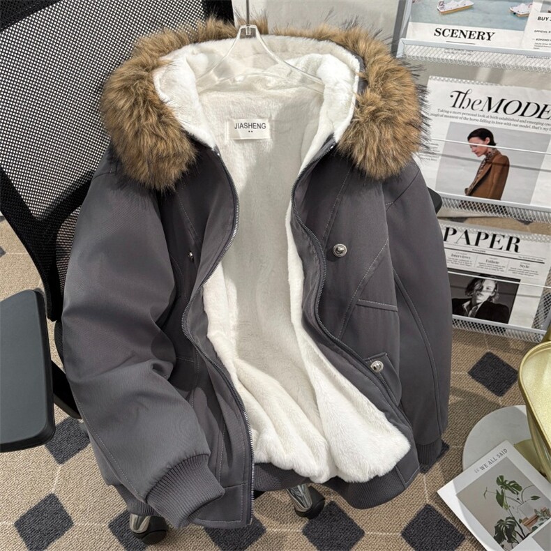 美式复古座山雕派克棉服外套男女冬季毛领连帽短款情侣棉衣,男装棉衣,星座506A