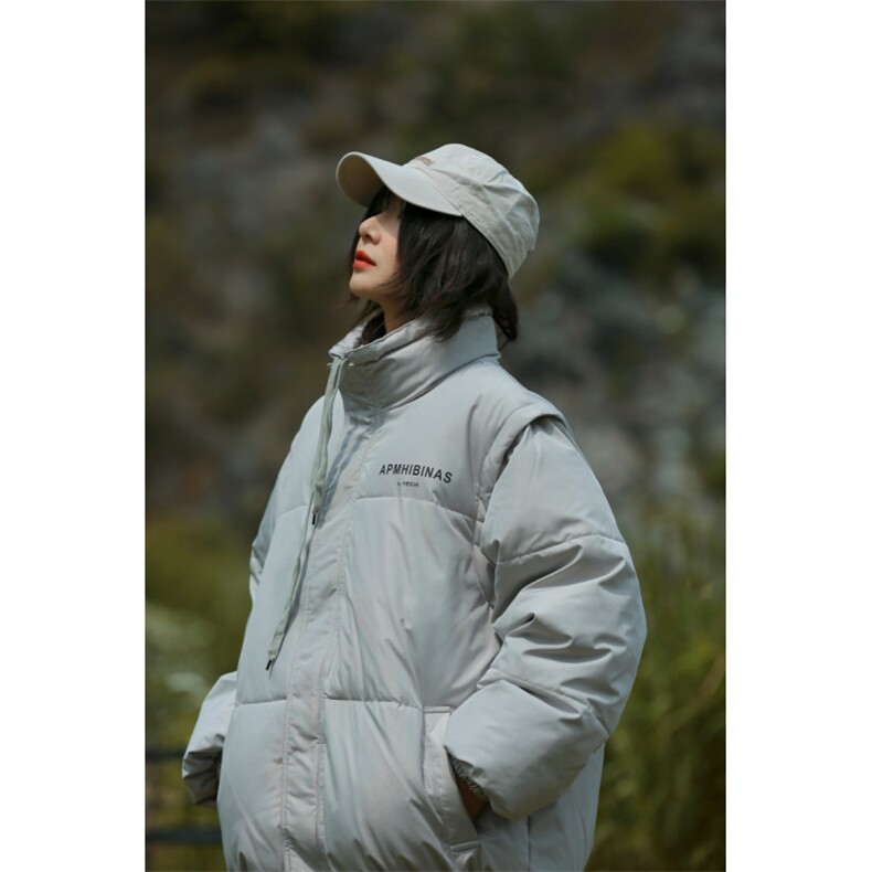 A568-P95冬季立领字母棉衣男女棉服防风上衣同款袖子可拆卸,男装棉衣,星座911