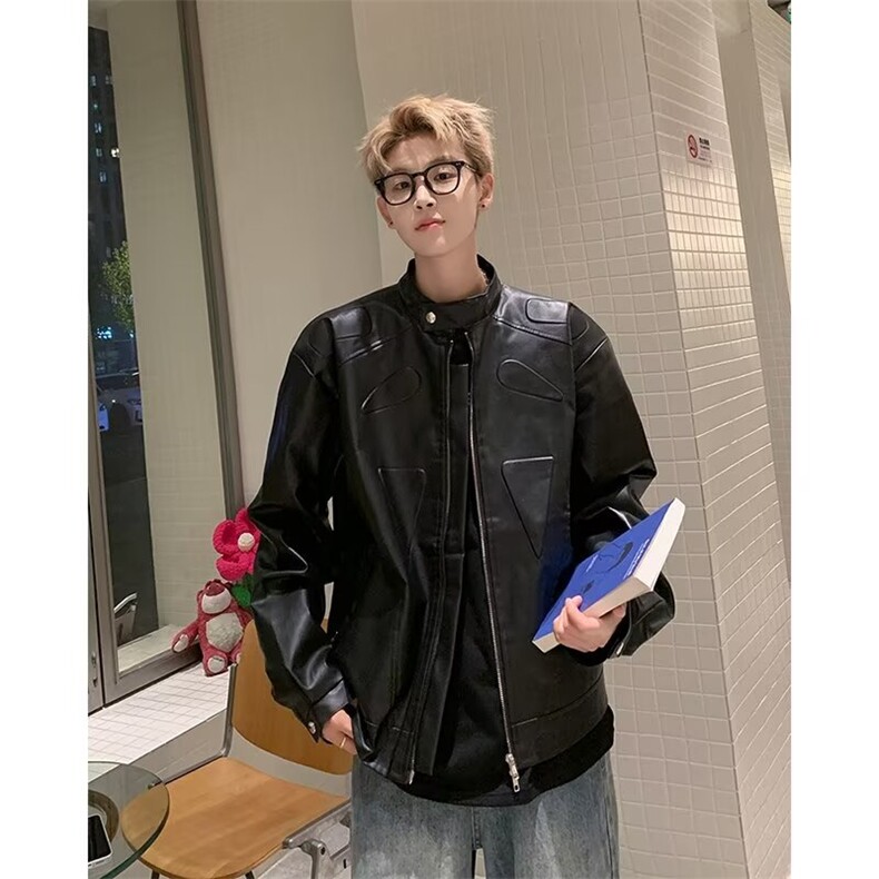F551P75秋装PU皮夹克男生机车外套短款男装上衣,男装夹克,星座512-6