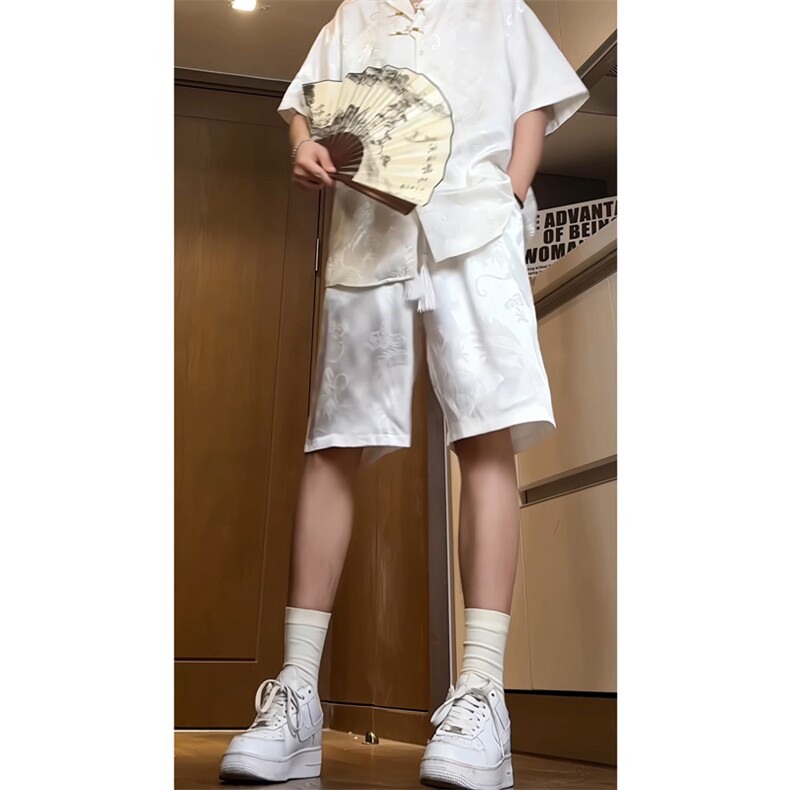 量大优供视频风龙纹提花短裤M-5XLDK19特P25,男装牛仔裤,电商B325