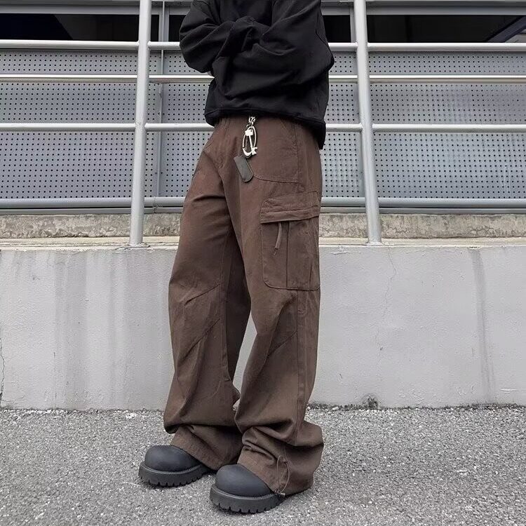美式机能风美拉德工装裤子男女宽松直筒阔腿裤休闲裤,男装休闲裤,星座506A