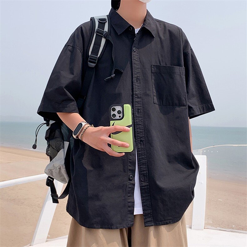 纯棉短袖衬衫A158-CS08-P38,男装T恤,电商A158
