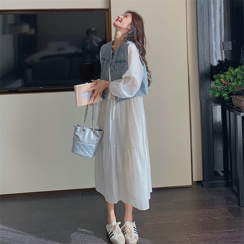 【有货】C931P155K218牛仔白裙套装,女装套装/套裙,2D113