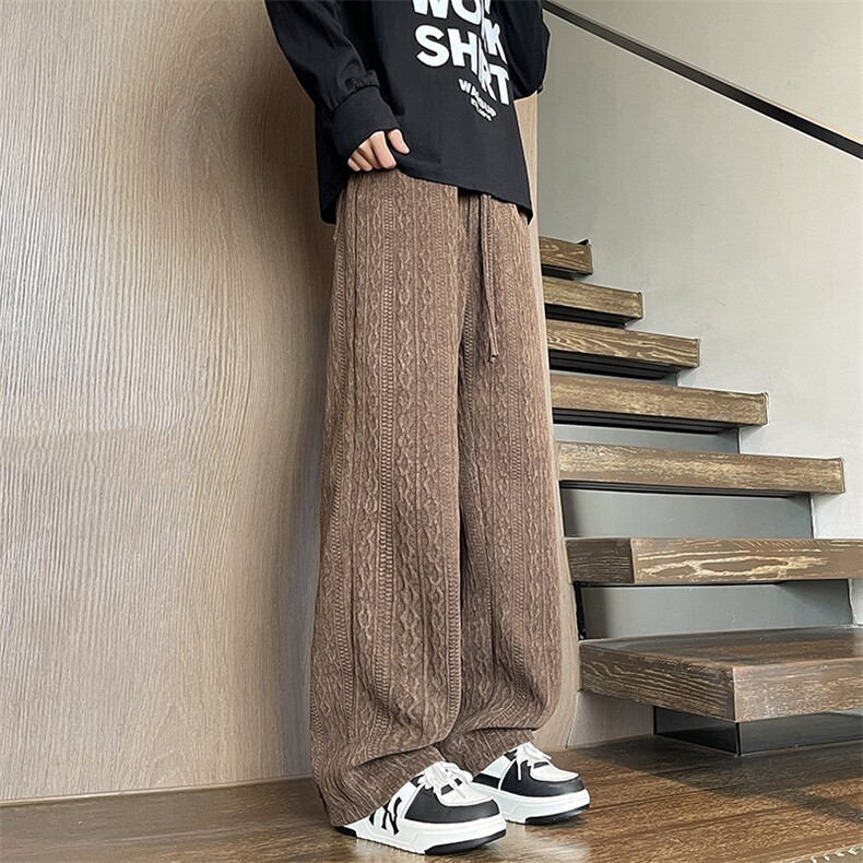 YK86133-P35加绒P40美式复古灯芯绒裤子男款冬季棕色加绒卫裤,男装休闲裤,电商A086-1