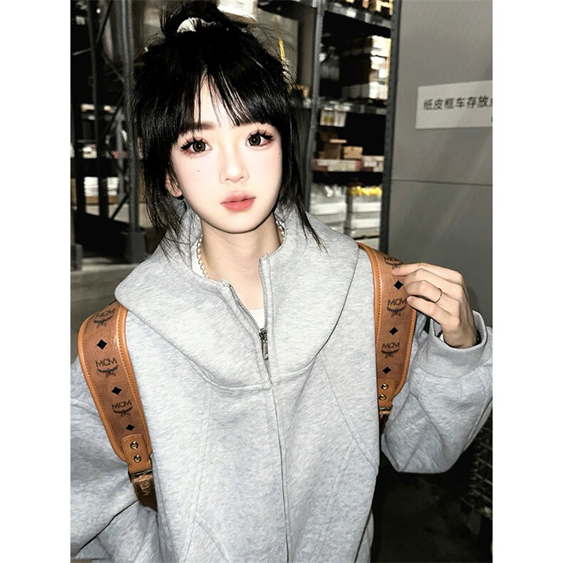 抖音得物高品质二开25秋冬美式高街重磅结构高领连帽卫衣外套W62,男装卫衣,电商A486-1