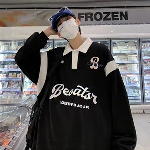 春秋ins美式卫衣翻领男潮牌早秋polo衫上衣情侣外套宽松W2461-P38,男装卫衣,星座512-2