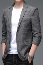 男装格子上衣2023春季新款中青年外套男士西服爸爸装西装，男装西服，电商B212（原钱塘6029）