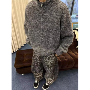 潮牌开衫毛衣男秋冬季新款立领针织衫港风ins宽松外套 WXR903图片