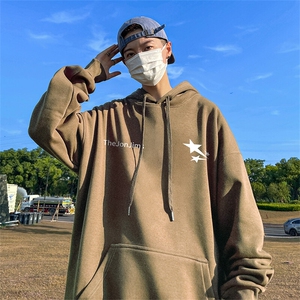 抖音得物供货 可提供视频 春装重磅美式宽松连帽卫衣DL2428图片