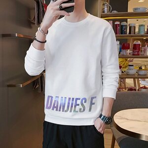2021新款连帽卫衣男套头印花韩版青年休闲外套春秋款DF114T图片