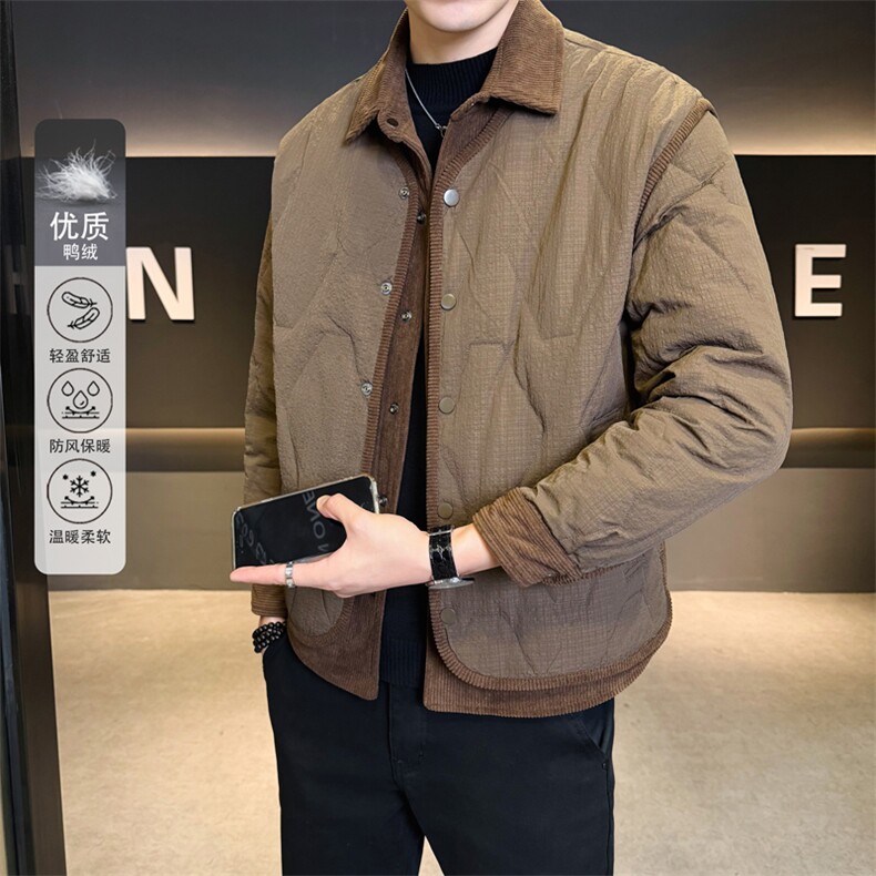 标羽绒服男冬季潮流翻领外套男士8688-P175(非标)215（标）,男装羽绒服,电商D327