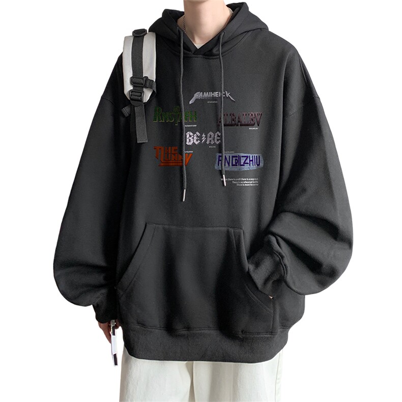！连帽圆领卫衣男装港风帽衫男LM163-P35,男装卫衣,电商B367