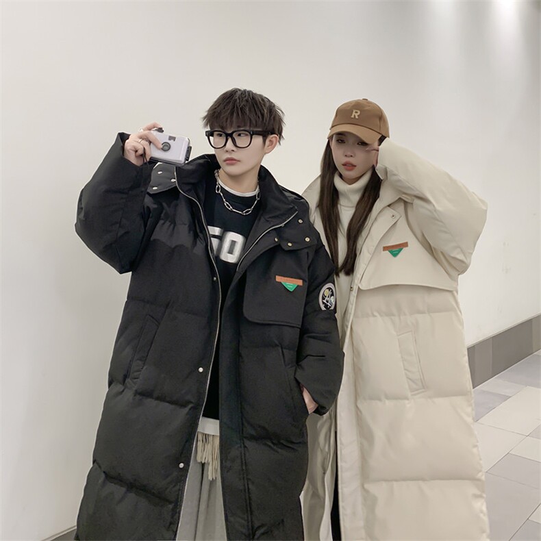 情侣装冬季中长款加厚连帽棉衣港风潮流学生棉服棉袄 MY668-148图片