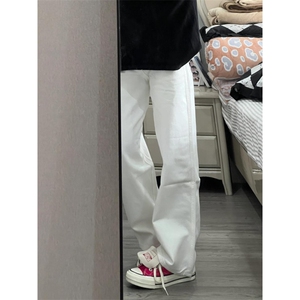 【有货】白色弯刀牛仔裤男美式vibe风裤子修身微喇裤807LL-特P35
