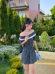 夏季碎花连体裤图片