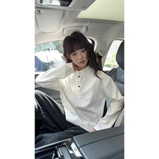 抖音得物品质美式高街重磅曼巴棉拼接cleanfit亨利领卫衣长袖T恤，男装T恤，电商A486-1