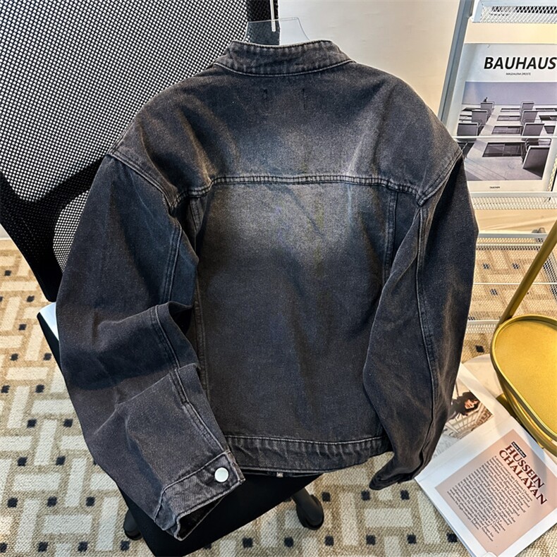 美式复古牛仔外套男潮牌宽松痞帅上衣春秋工装夹克JK08642-P75,男装夹克,星座308B-1