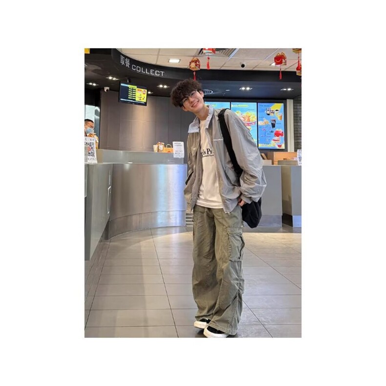 春秋痞帅外套男ins高街潮牌港风日系原宿风韩版潮流宽松夹克,男装夹克,四季星座505