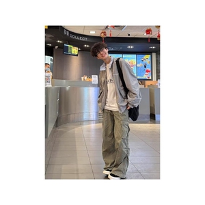 春秋痞帅外套男ins高街潮牌港风日系原宿风韩版潮流宽松夹克图片