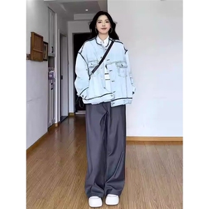 有货DJK2567-批70美式高街vibe牛仔外套女春秋夹克图片