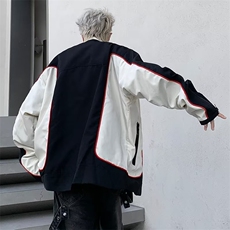 秋冬痞帅赛车服美式复古机车外套男飞行员夹克情侣装JK0903-P68，男装夹克，星座308B-1