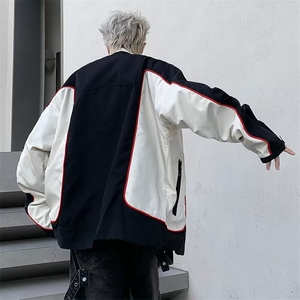 秋冬痞帅赛车服美式复古机车外套男飞行员夹克情侣装JK0903-P68图片