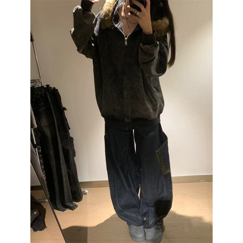 【有货】LBK611ZZ-特58美式复古豹纹拼接大口袋工装弯刀牛仔裤,男装牛仔裤,星座1007（原301D）