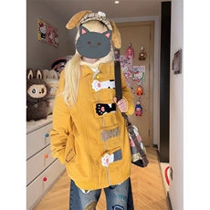 牛仔外套女2025春秋新款韩版炸街宽松百搭刺绣开衬休闲港风上衣潮，男装工装外套，星座506A