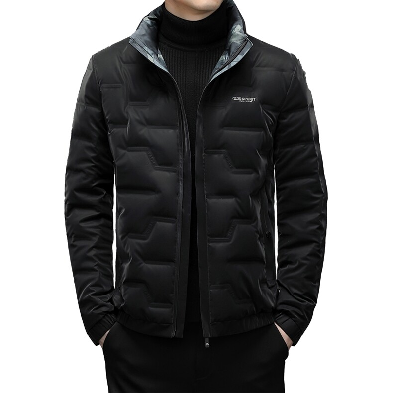 冬季新款双面穿羽绒服休闲外套爸爸装立领上衣YYYR07865-P260,男装羽绒服,电商B212（原钱塘6029）