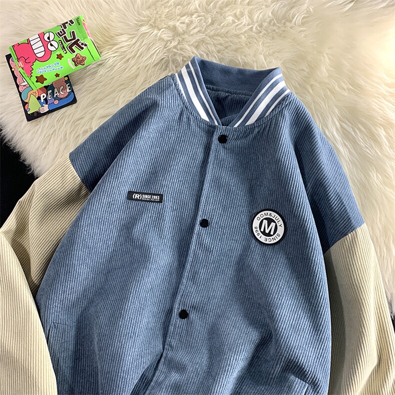 2025春装新款灯芯绒夹克外套上衣运动棒球服D201-DM94-P70,男装夹克,电商D321-1