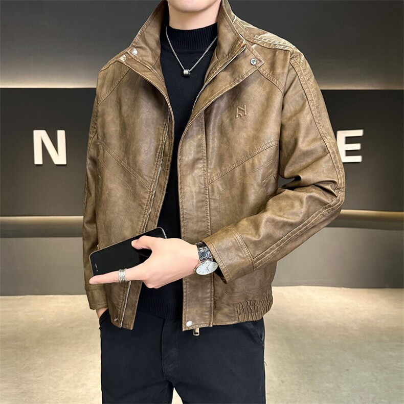 皮衣男品质款大货立领刺绣宽松秋季外套C317-J9966-P155,男装皮衣,电商C317