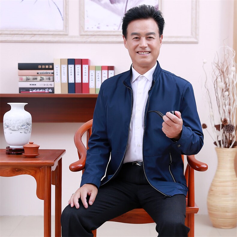 商务绅士商务休闲拉链门襟棒球领纯色色丁布夹克罗纹下摆拉链挖袋收口袖,男装夹克,星座1216（原钱塘722）
