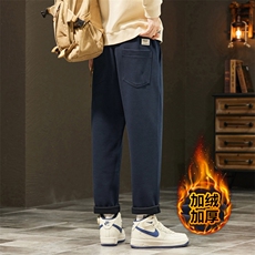特批加厚休闲裤男生秋冬季宽松直筒阔腿运动长裤J830-P40/加绒P50，女装休闲裤，星座509