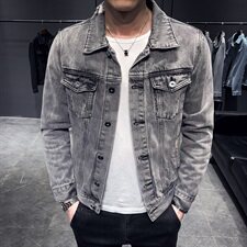 春季破洞牛仔外套男韩版潮流夹克男生褂子休闲春秋装8161-P85，男装夹克，电商A318