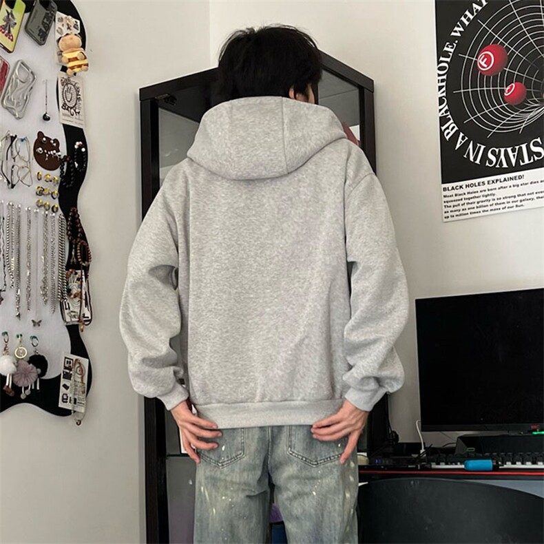 抖音得物高品质二开25秋冬美式重磅宽松结构双面连帽卫衣外套W68,男装卫衣,电商A486