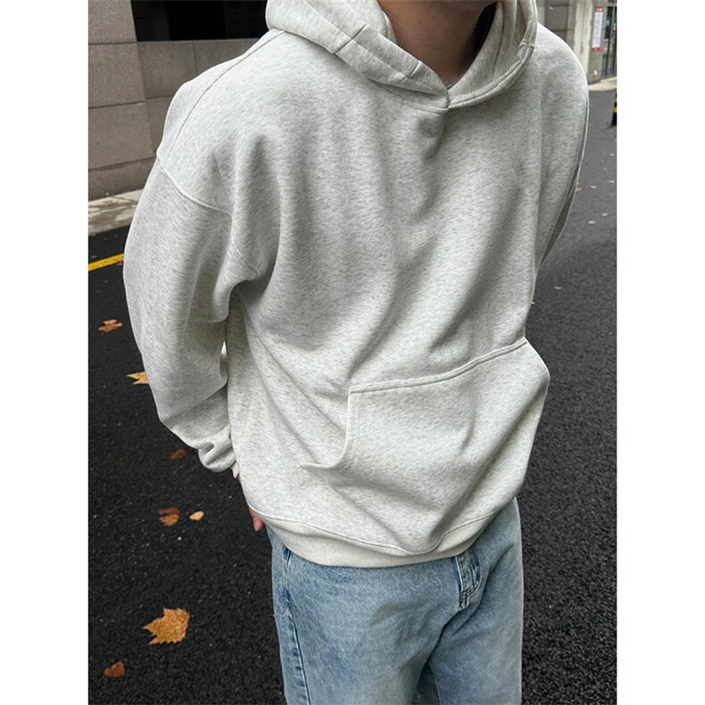 抖音得物高品质二开秋冬美式高街重磅结构辑明线连帽卫衣外套W75,男装卫衣,电商A486