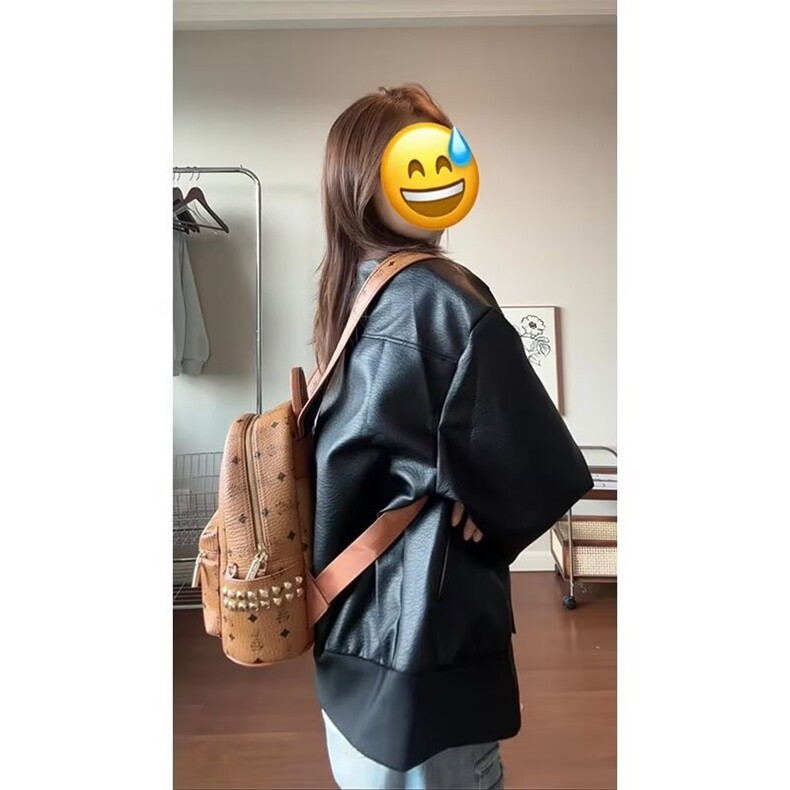 穿搭休闲情侣款皮衣夹克宽松外套男女高级感棒球领上衣冬JKD66,男装夹克,星座516A