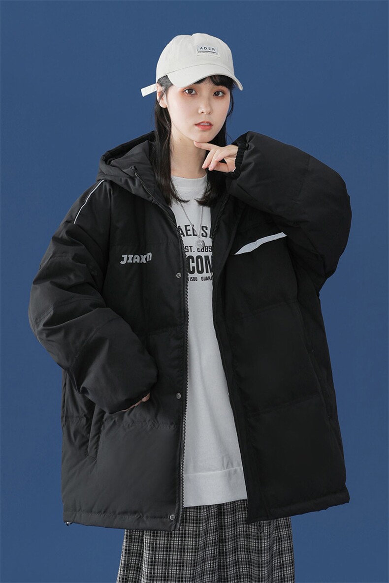 港风ins羽绒服男女同款带帽字母印花白鸭绒Y5813-P190【特价】,男装羽绒服,电商A007